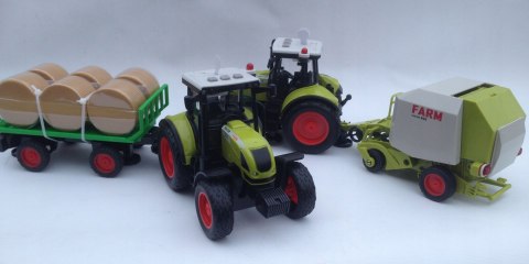 TRAKTOR Z PRZYCZEPĄ DUŻY ZESTAW 2 TRAKTORY
