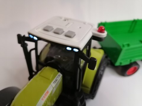 TRAKTOR Z PRZYCZEPĄ DUŻY ZESTAW ŚWIATŁO DZWIĘK