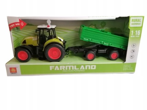 TRAKTOR Z PRZYCZEPĄ DUŻY ZESTAW ŚWIATŁO DZWIĘK