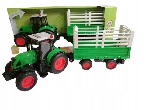 TRAKTOR Z PRZYCZEPĄ CIĄGNIK ROLNICZY ŚWIATO DZWIĘK