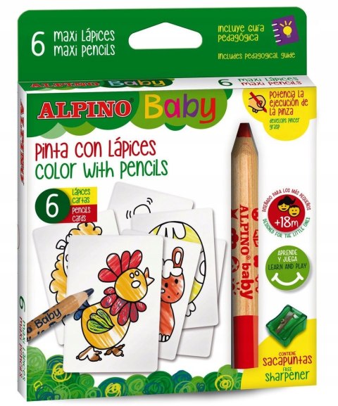 KREDKI OŁÓWKOWE GRUBE KARTY FARMA TEMPERÓWKA