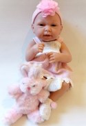 Lalka Bobas baby jak żywa+butelka smoczek łóżeczko