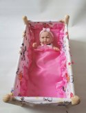 Lalka Bobas baby jak żywa+butelka smoczek łóżeczko