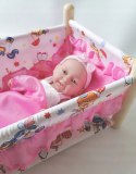 Lalka Bobas baby jak żywa+butelka smoczek łóżeczko