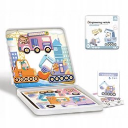 UKŁADANKA KLOCKI DREWNIANE MAGNETYCZNE POJAZDY