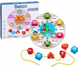 ZEGAR EDUKACYJNY DREWNIANY NAUKA Godzin