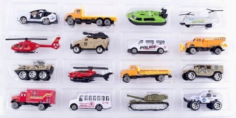 Zestaw pojazdów 16 szt. Armia, Policja, Helikopter