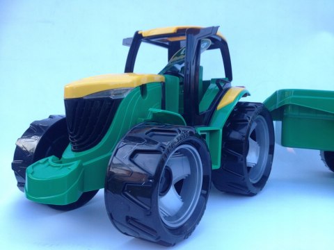 DUŻY TRAKTOR CIĄGNIK Z PRZYCZEPĄ JEŹDZIK 90cm