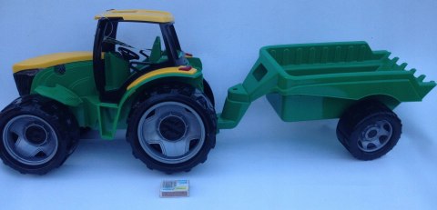 DUŻY TRAKTOR CIĄGNIK Z PRZYCZEPĄ JEŹDZIK 90cm