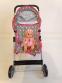 WÓZEK DLA LALEK SPACERÓWKA LEKKI +LALKA BOBAS