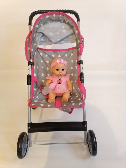 WÓZEK DLA LALEK SPACERÓWKA LEKKI +LALKA BOBAS