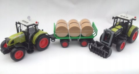 2x TRAKTOR Z PRZYCZEPĄ DUŻY ZESTAW ŚWIATŁO DZWIĘK