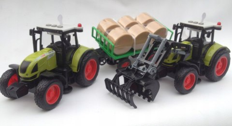 2x TRAKTOR Z PRZYCZEPĄ DUŻY ZESTAW ŚWIATŁO DZWIĘK
