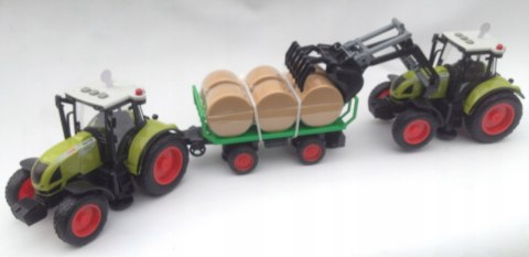 2x TRAKTOR Z PRZYCZEPĄ DUŻY ZESTAW ŚWIATŁO DZWIĘK