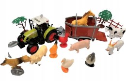 Duża Farma Zagroda Zwierzątka Traktor Przyczepa