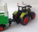 TRAKTOR Z PRZYCZEPĄ CIĄGNIK ROLNICZY ŚWIECI I GRA