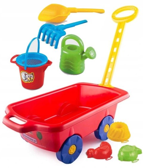 WÓZEK TACZKA Z RĄCZKĄ DO PIASKOWNICY+WIADERKO
