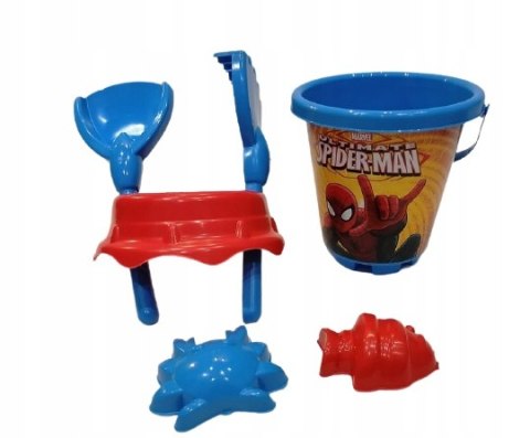 Zestaw do piasku wiaderko łopatka grabki SPIDERMAN