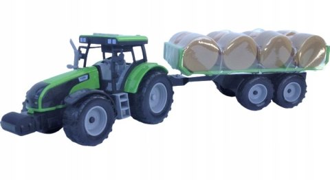 TRAKTOR PRZYCZEPĄ Z BALAMI ŚWIATŁO I DŹWIĘK FARMER