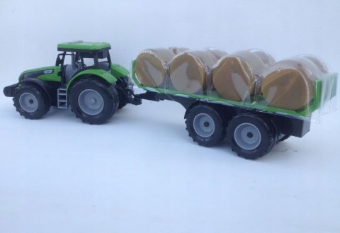TRAKTOR PRZYCZEPĄ Z BALAMI ŚWIATŁO I DŹWIĘK FARMER