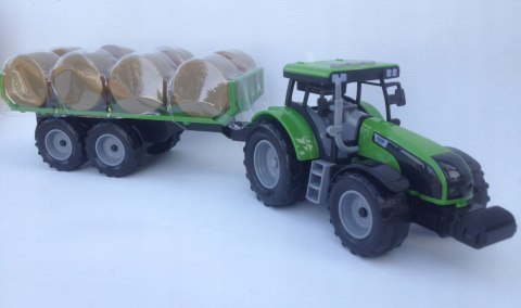 TRAKTOR PRZYCZEPĄ Z BALAMI ŚWIATŁO I DŹWIĘK FARMER