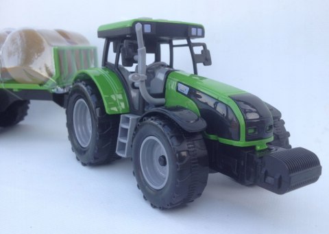 TRAKTOR PRZYCZEPĄ Z BALAMI ŚWIATŁO I DŹWIĘK FARMER