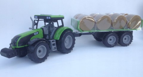 TRAKTOR PRZYCZEPĄ Z BALAMI ŚWIATŁO I DŹWIĘK FARMER