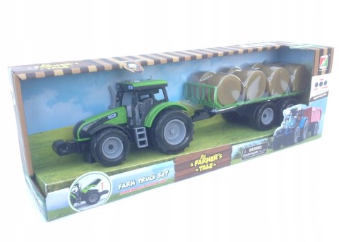 TRAKTOR PRZYCZEPĄ Z BALAMI ŚWIATŁO I DŹWIĘK FARMER
