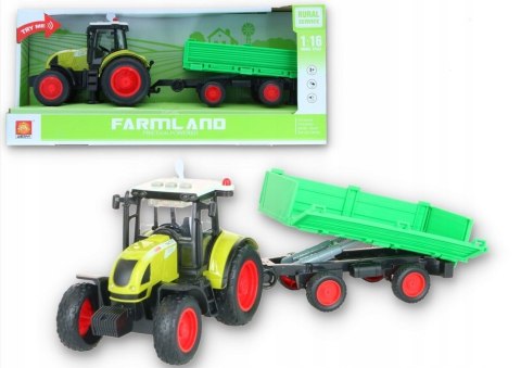 TRAKTOR Z PRZYCZEPĄ DUŻY ZESTAW ŚWIATŁO DZWIĘK