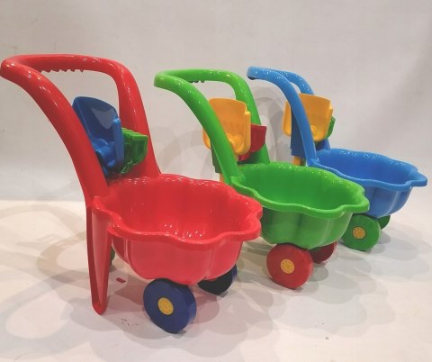 Wózek z rączką taczkI do piasku dla dzieci zestaw