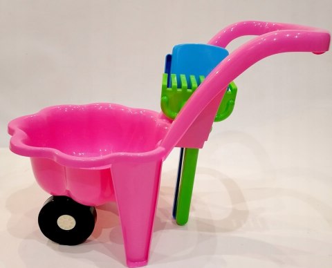 Wózek z rączką taczkI do piasku dla dzieci zestaw